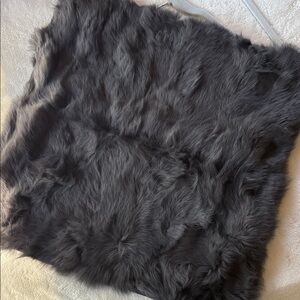 Luxurious Gray Fur Throw pillow case Adrienne landau with tags!